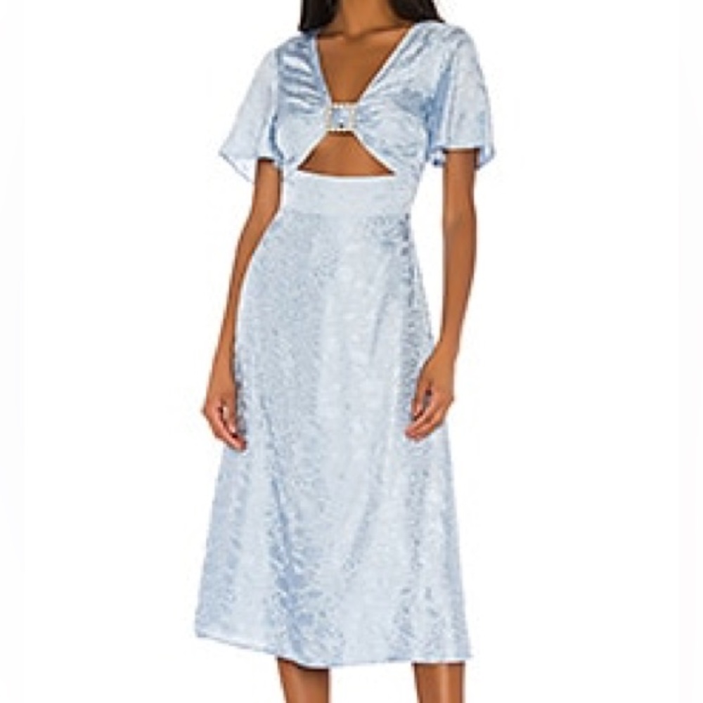 Revolve Song of Style Miranda Midi Dress in French Blue Sz Large‎